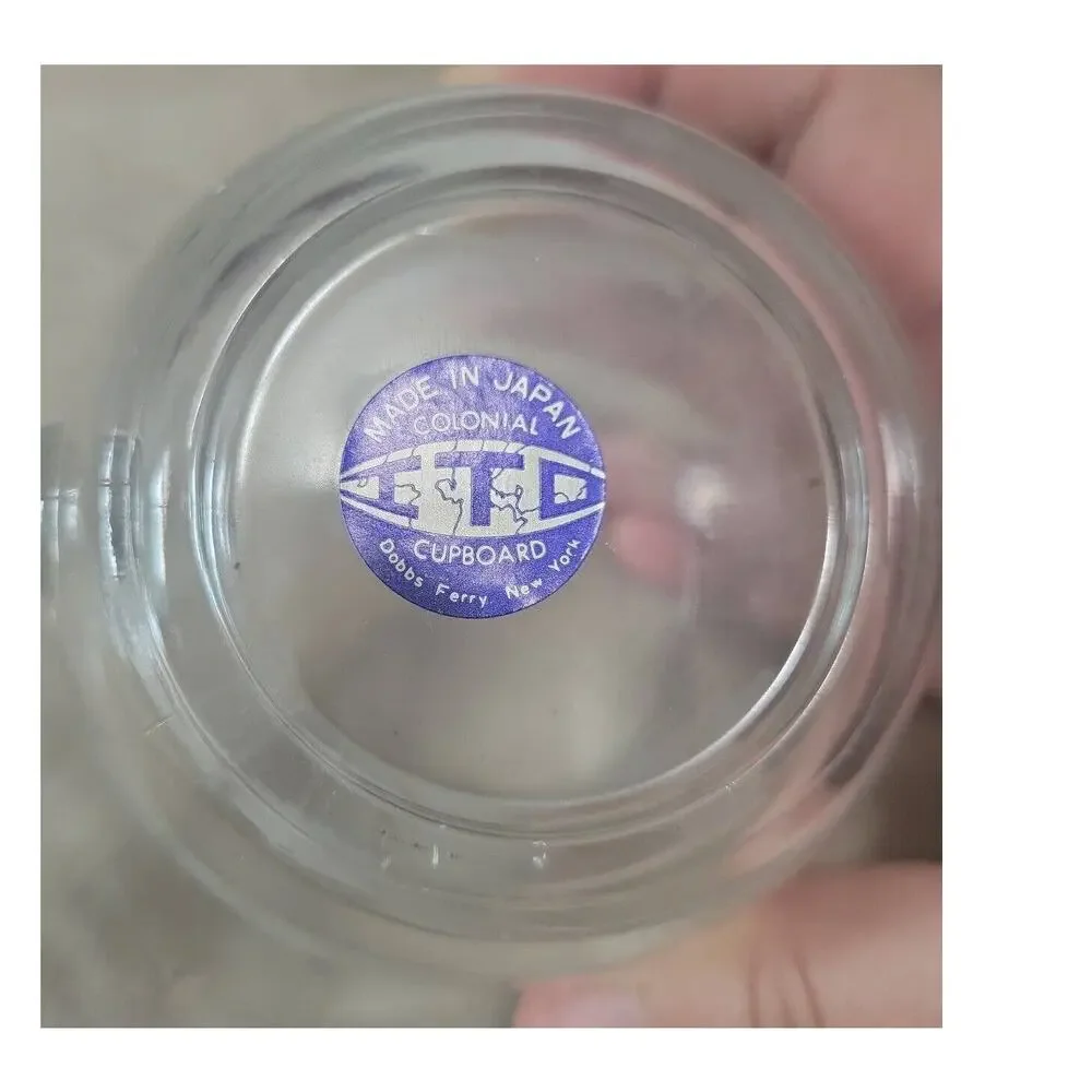 4 Glass Cups with Globe Pattern From Colonial Cupboard, Made in Japan